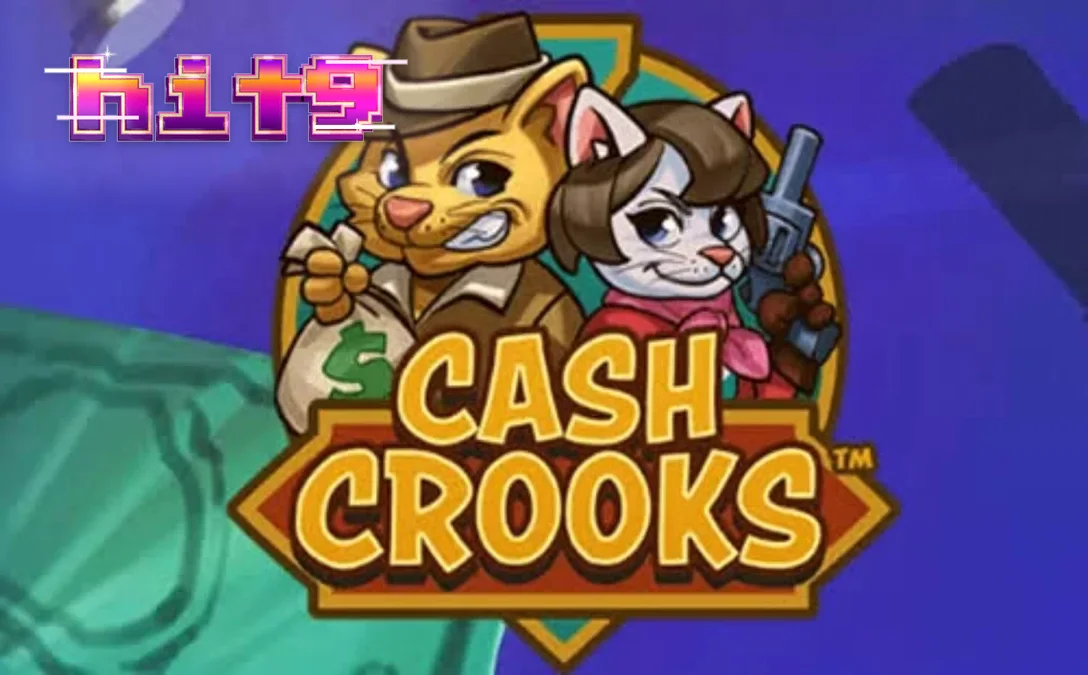 Tampilan visual slot Cash Crooks dengan tema kucing pencuri noir