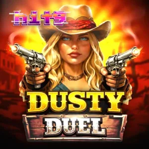 Antarmuka permainan slot Dusty Duel di perangkat mobile